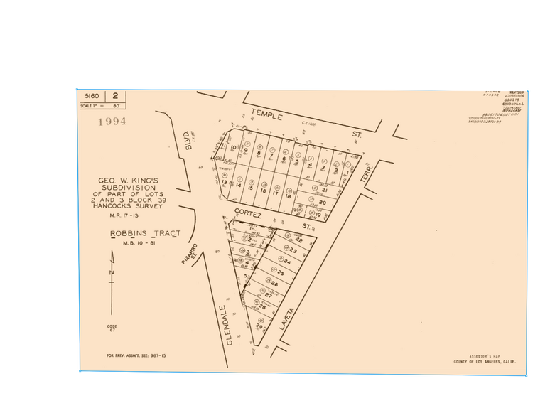 1525 Cortez St, Los Angeles, CA à vendre - Plan cadastral - Image 2 de 2