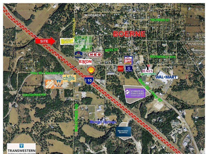 606 School St, Boerne, TX à vendre - Aérien - Image 2 de 3