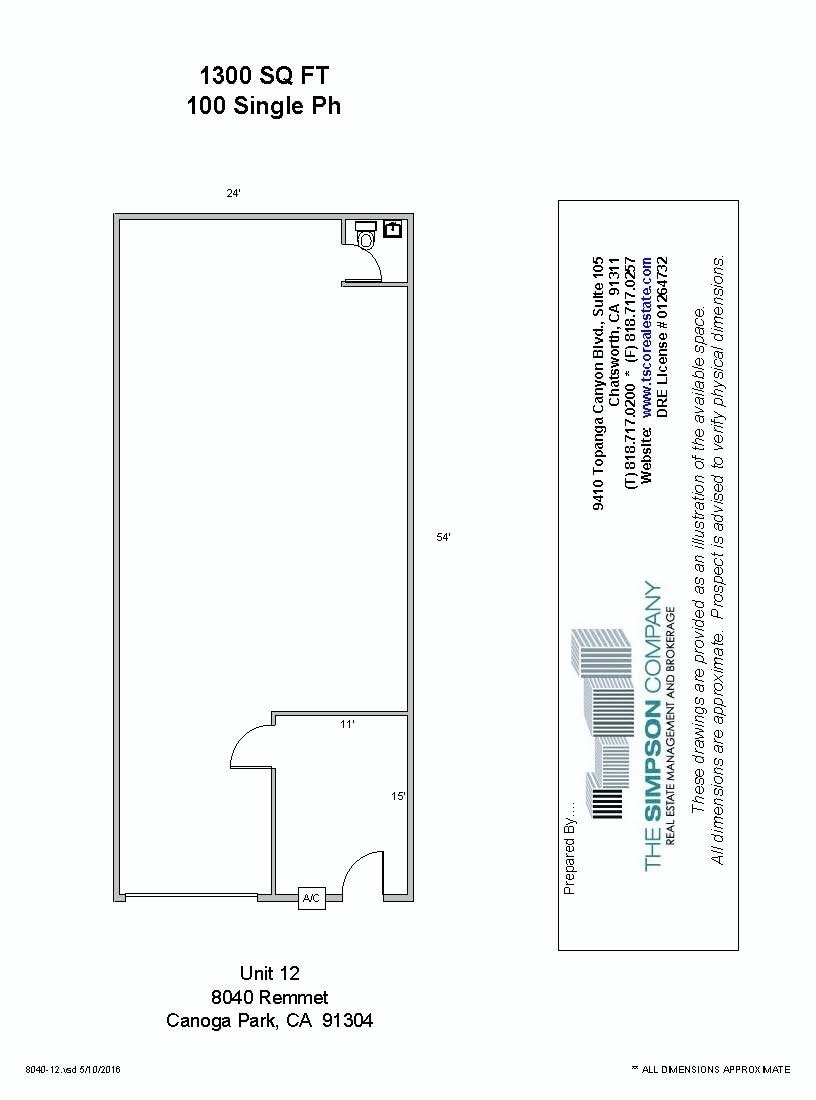 8030-8040 Remmet Ave, Canoga Park, CA à louer Plan d’étage- Image 1 de 1