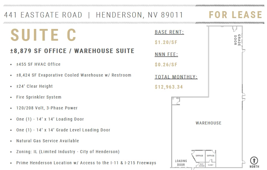 441 Eastgate Rd, Henderson, NV for lease - Floor Plan - Image 3 of 9