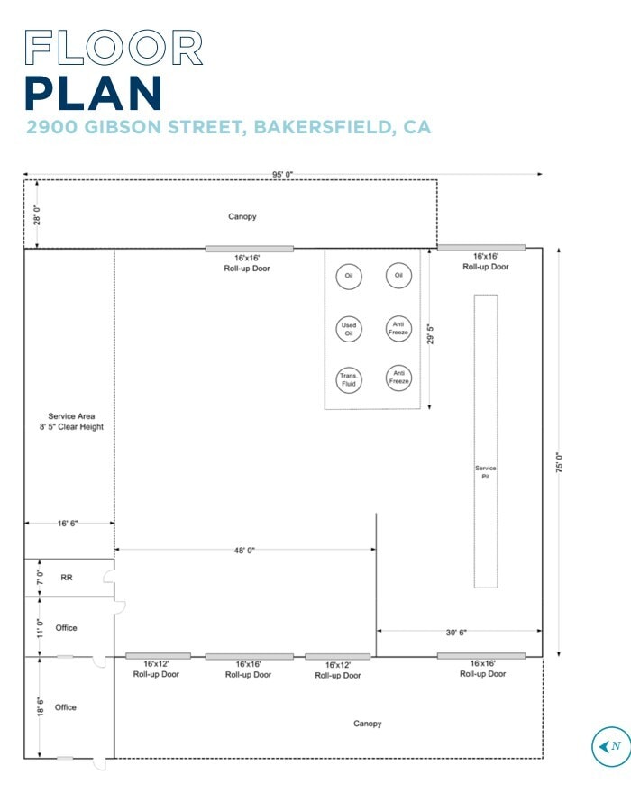 2900 Gibson St, Bakersfield, CA à louer Plan d’étage- Image 1 de 1