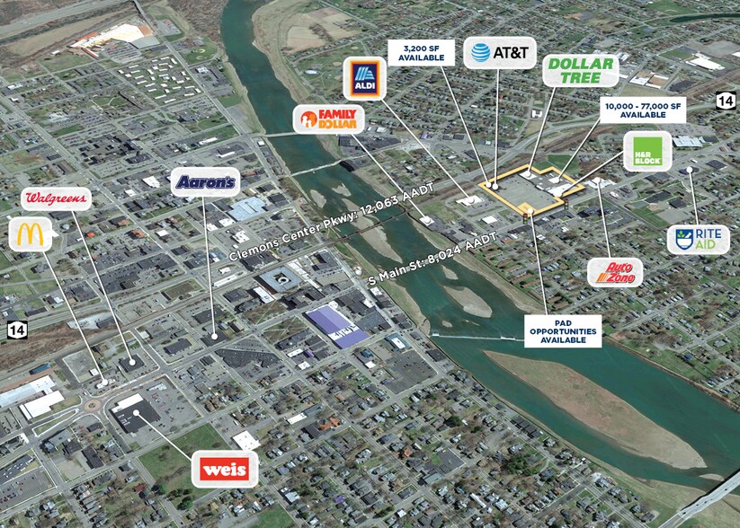 299 S Main St, Elmira, NY for lease - Aerial - Image 2 of 3