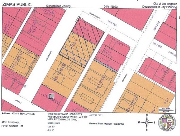 1012 Beacon, Los Angeles, CA à vendre - Plan cadastral - Image 2 de 3