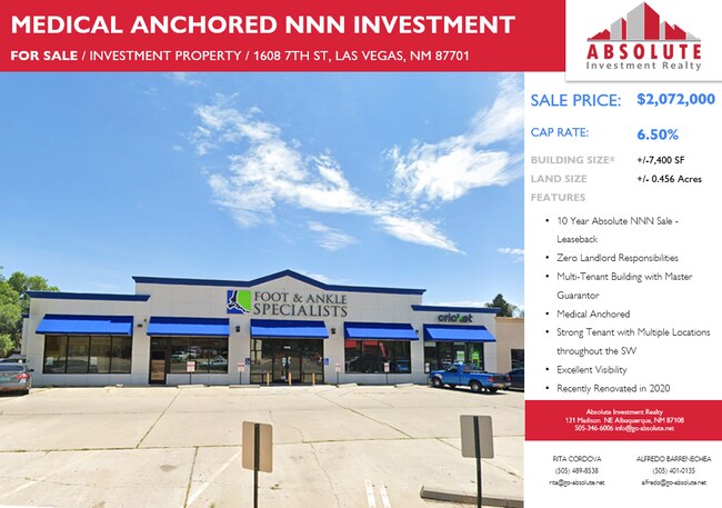 Plus de détails pour 1608 7th St, Las Vegas, NM - Commerce de détail à vendre