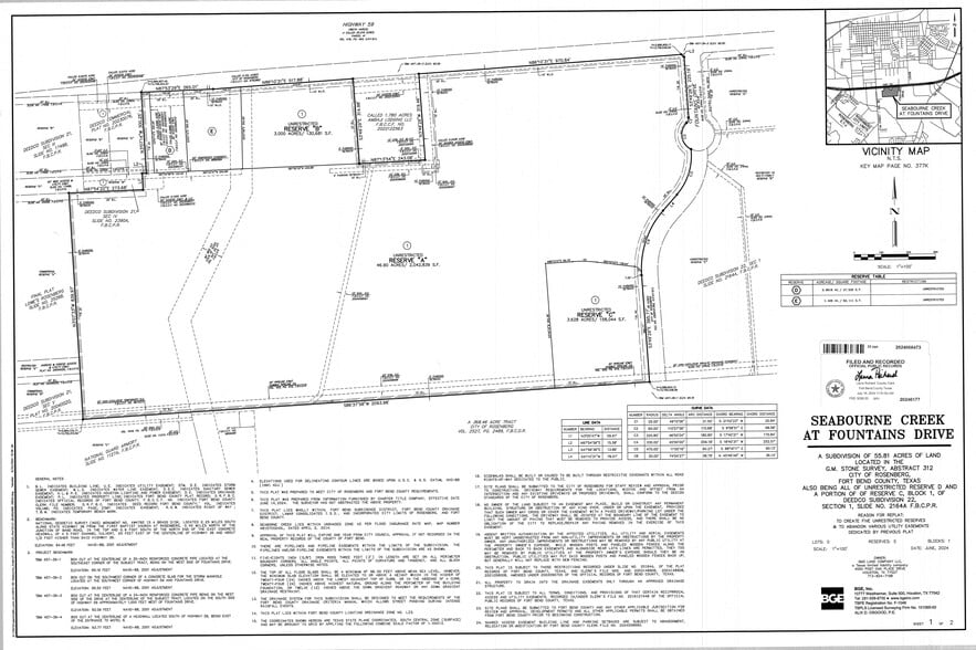 US 59 & Hwy 36, Rosenberg, TX for sale - Plat Map - Image 2 of 3
