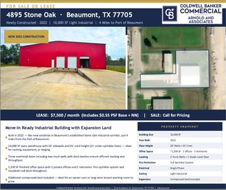 More details for 4895 Stone Oak Dr, Beaumont, TX - Industrial for Sale