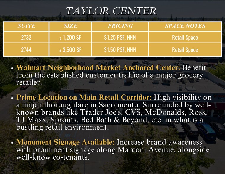 2700-2826 Marconi Ave, Sacramento, CA à louer - Photo du bâtiment - Image 2 de 8