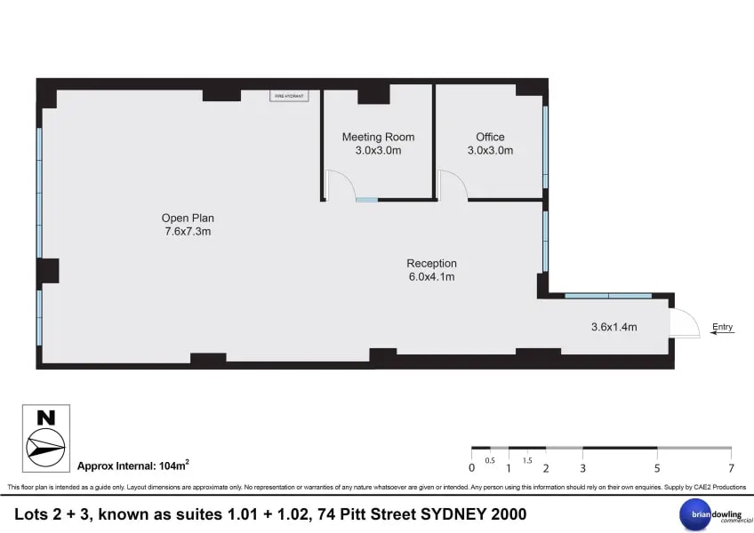 74 Pitt St, Sydney, NSW 2000 - Unité 1.01&1.02 -  - Plan d’étage - Image 1 of 6