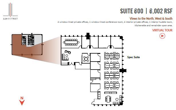 530 B St, San Diego, CA à louer Plan d  tage- Image 1 de 1