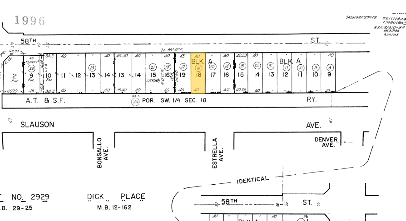 626 W 58th St, Los Angeles, CA à louer Plan cadastral- Image 1 de 2