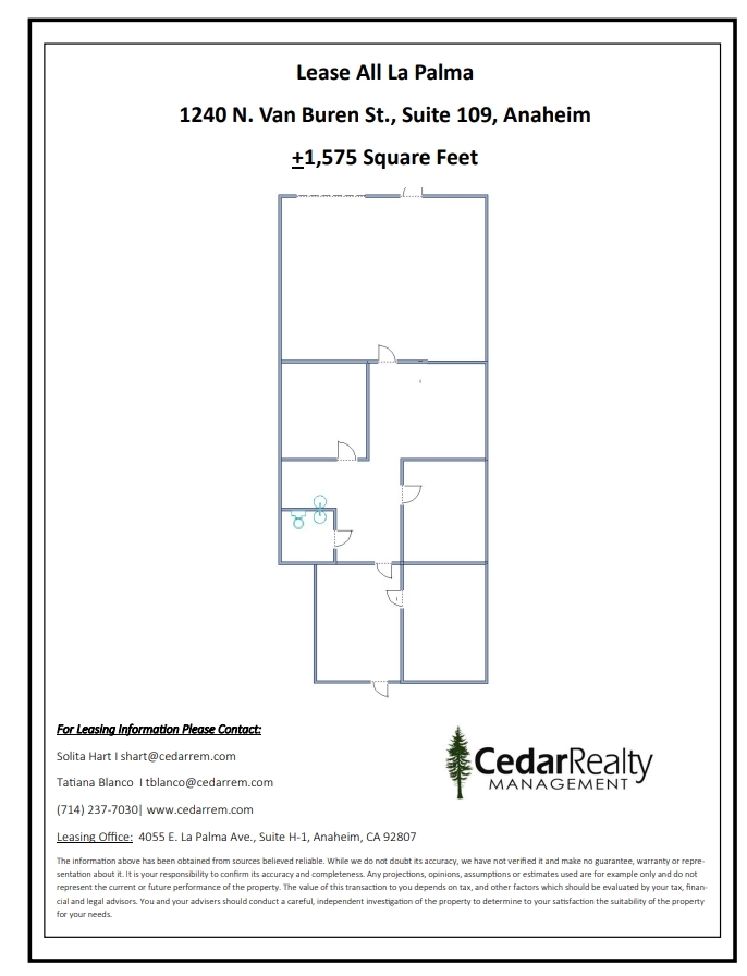 1240 N Van Buren St, Anaheim, CA à louer Plan d  tage- Image 1 de 1