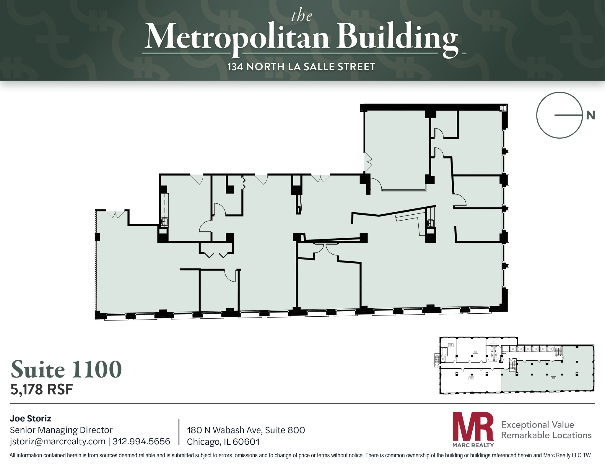 134 N LaSalle St, Chicago, IL à louer Plan d’étage- Image 1 de 11