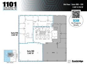 1101 14th St NW, Washington, DC à louer Plan d’étage- Image 1 de 1