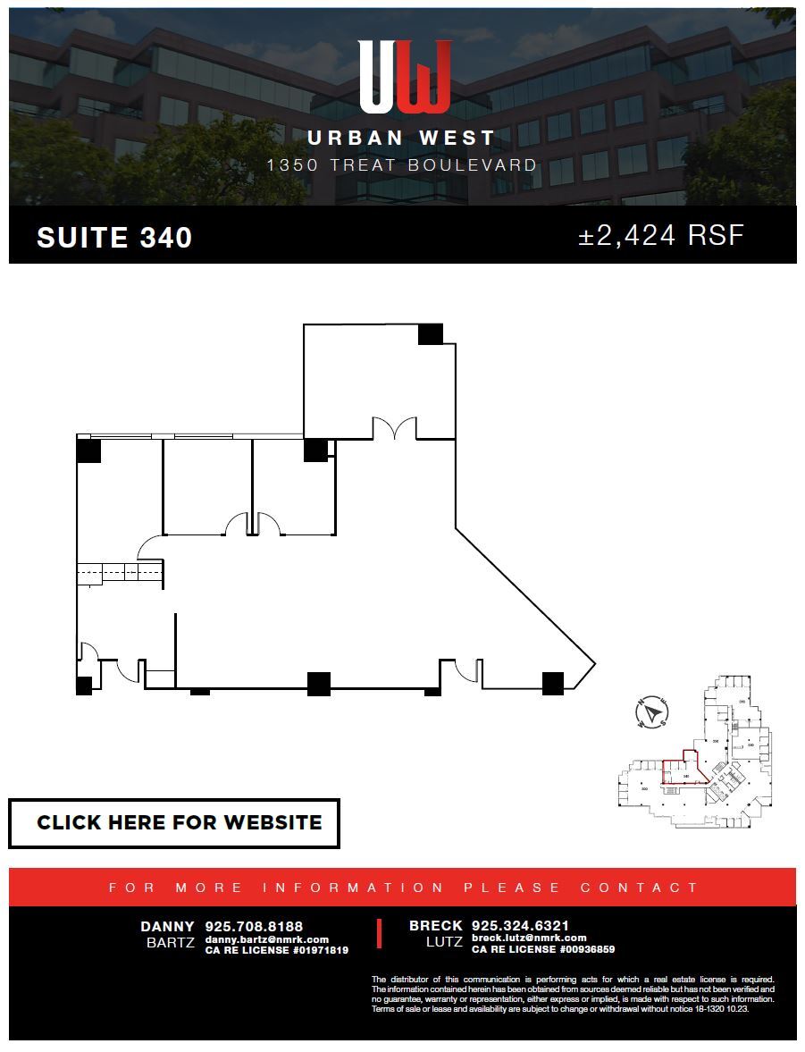 1350 Treat Blvd, Walnut Creek, CA à louer Plan d  tage- Image 1 de 1