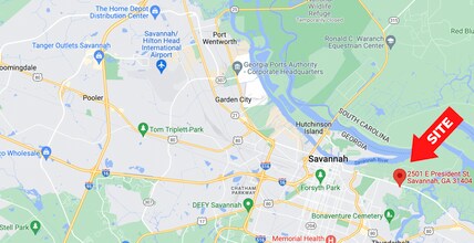 2501 E President St, Savannah, GA - AERIAL  map view - Image1