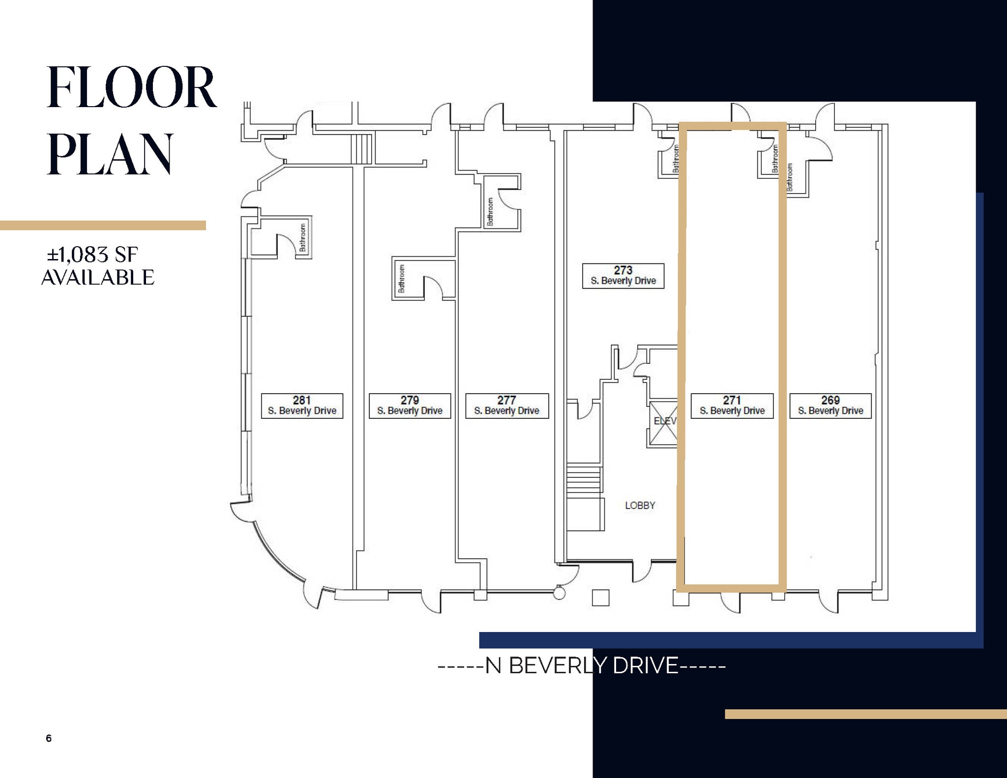 269-281 S Beverly Dr, Beverly Hills, CA à louer Plan d’étage- Image 1 de 9