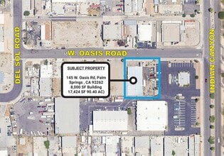 145 W Oasis Rd, Palm Springs, CA - AERIAL  map view