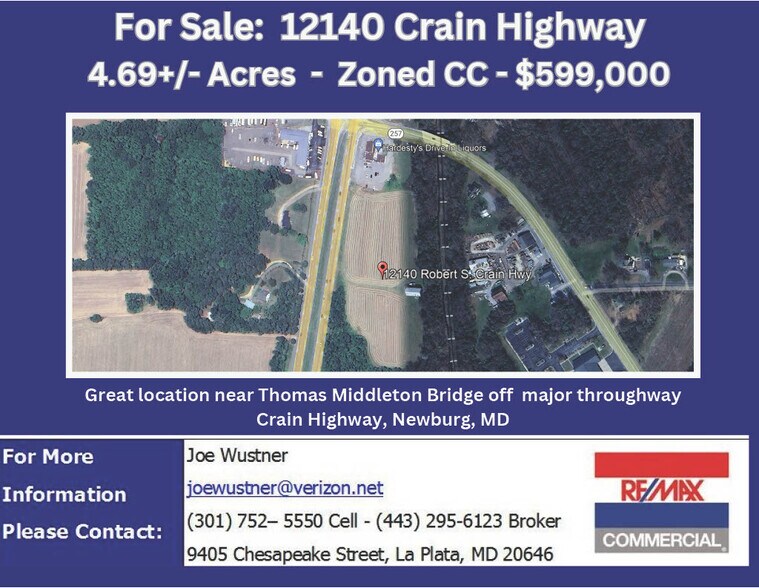 12140 Robert S. Crain Hwy, Newburg, MD à vendre - Aérien - Image 2 de 4