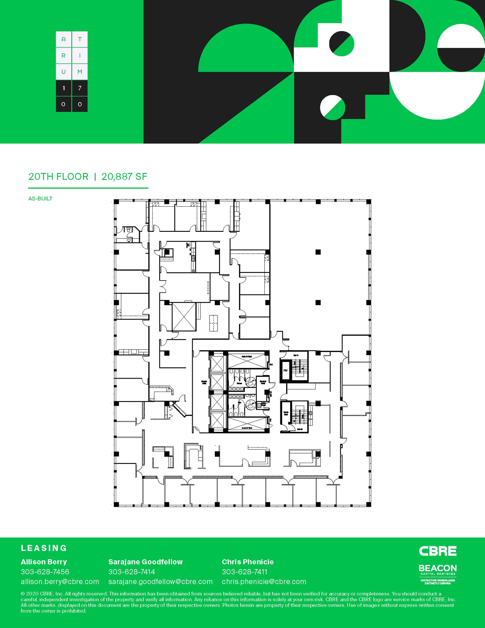 1700 Broadway, Denver, CO à louer Plan d’étage- Image 1 de 1