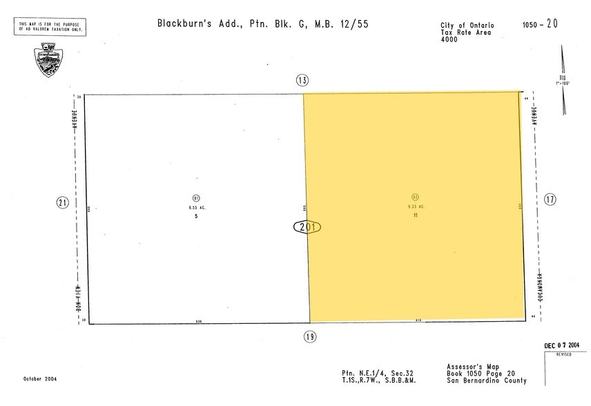 1656 S Cucamonga Ave, Ontario, CA for lease - Plat Map - Image 2 of 8
