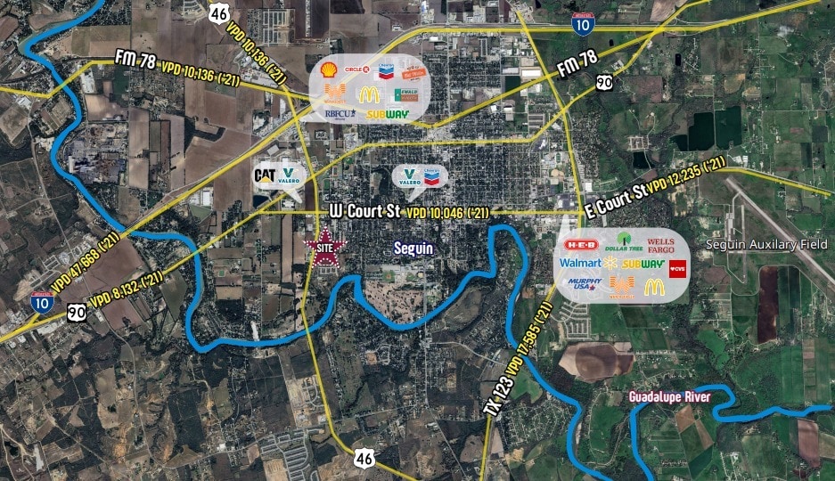 Hwy. 46 & Jefferson Ave., Seguin, TX for sale - Aerial - Image 3 of 4