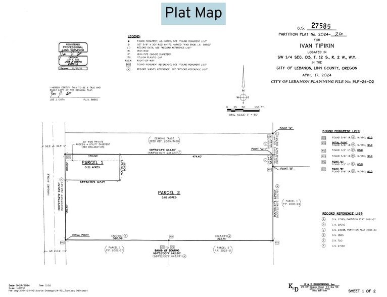 TID: 949909 Hansard ave, Lebanon, OR for sale - Plat Map - Image 3 of 24