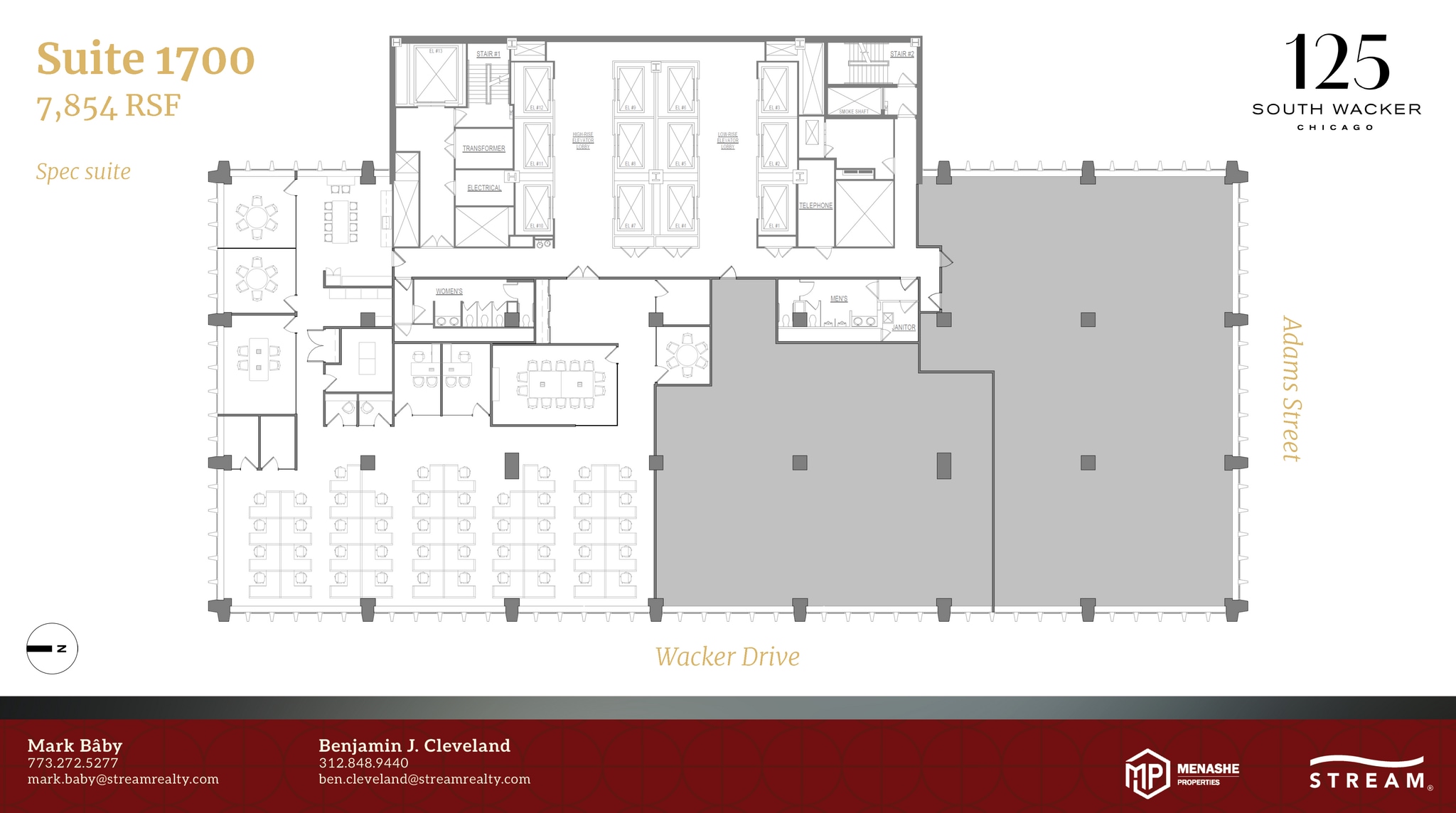 125 S Wacker Dr, Chicago, IL à louer Plan d’étage- Image 1 de 1