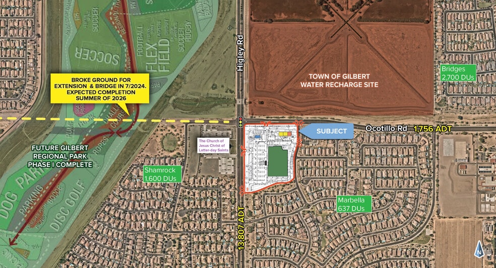 SEC Higley & Ocotillo Rd, Gilbert, AZ for lease - Aerial - Image 1 of 5