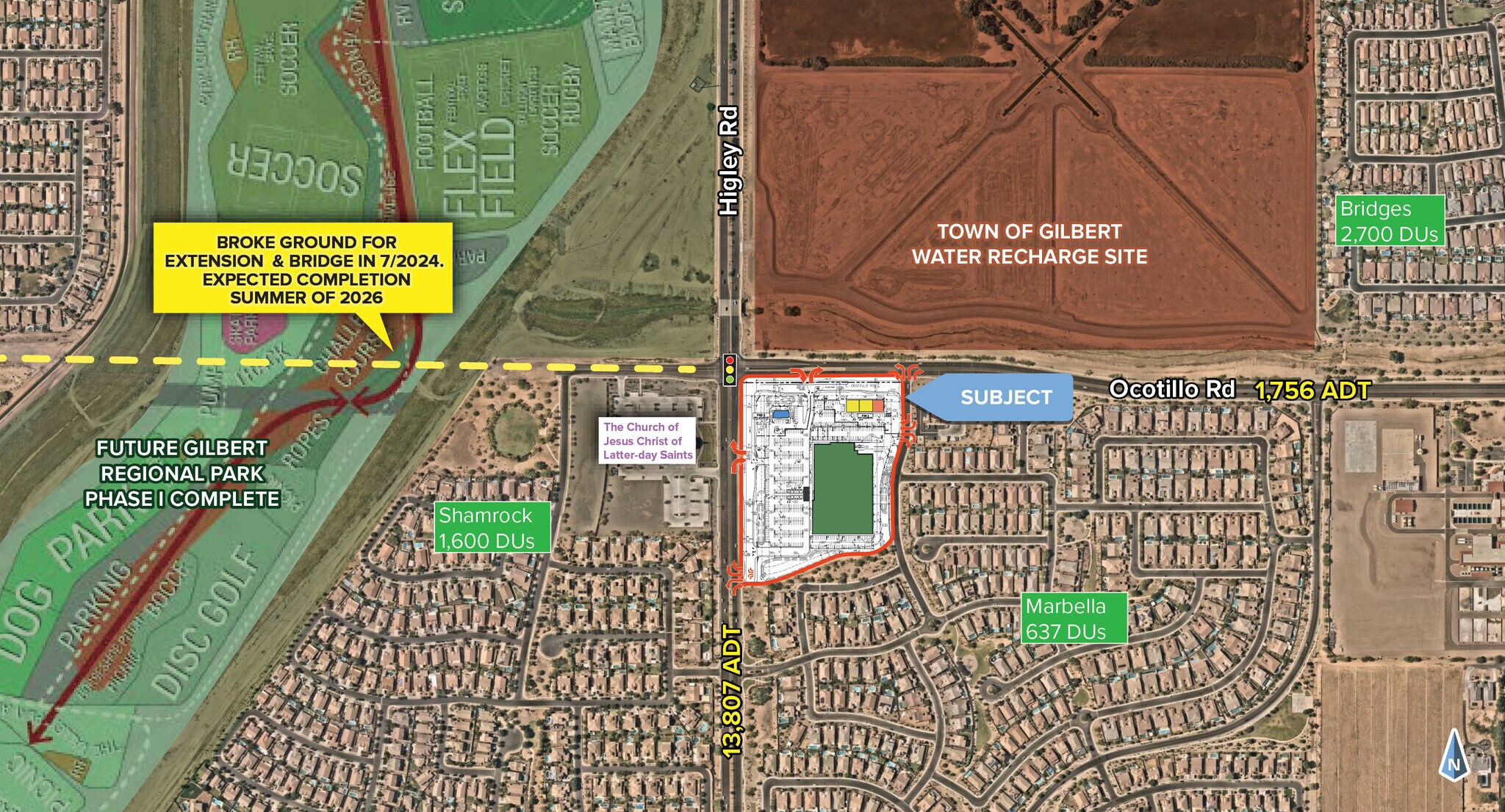 SEC Higley & Ocotillo Rd, Gilbert, AZ for lease Aerial- Image 1 of 6