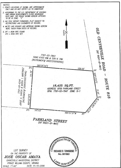 8700 Parkland St, Manassas, VA for sale - Plat Map - Image 3 of 6