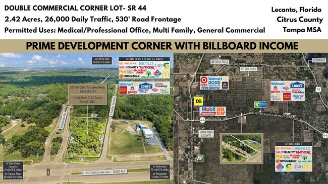 Plus de détails pour 271 W Gulf to Lake Hwy, Lecanto, FL - Terrain à vendre