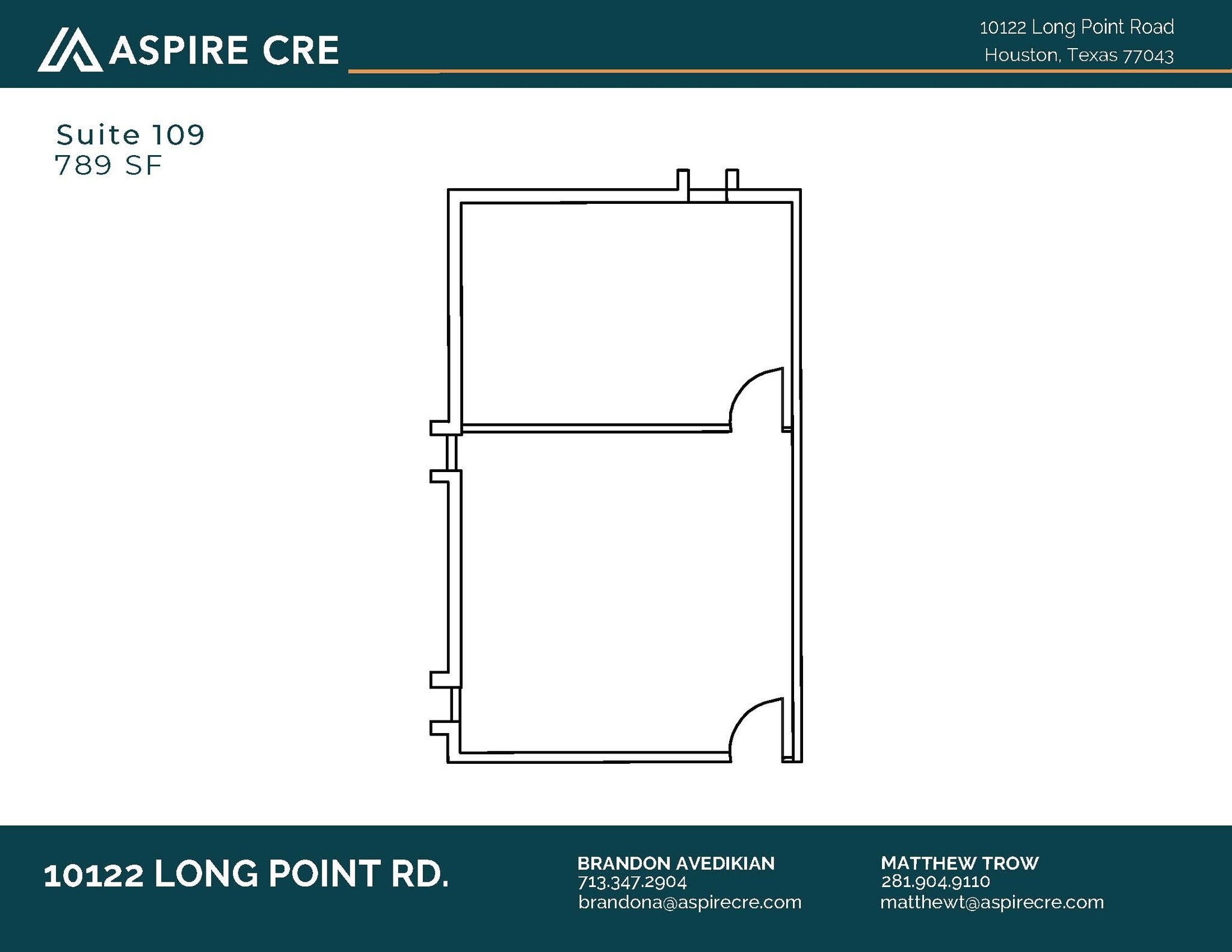 10122 Long Point Rd, Houston, TX à louer Plan d’étage- Image 1 de 2