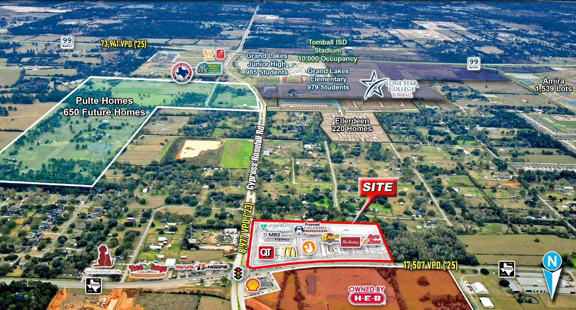 SWC of FM 2920 & Cypress Rosehill Rd, Tomball, TX for lease Aerial- Image 1 of 7