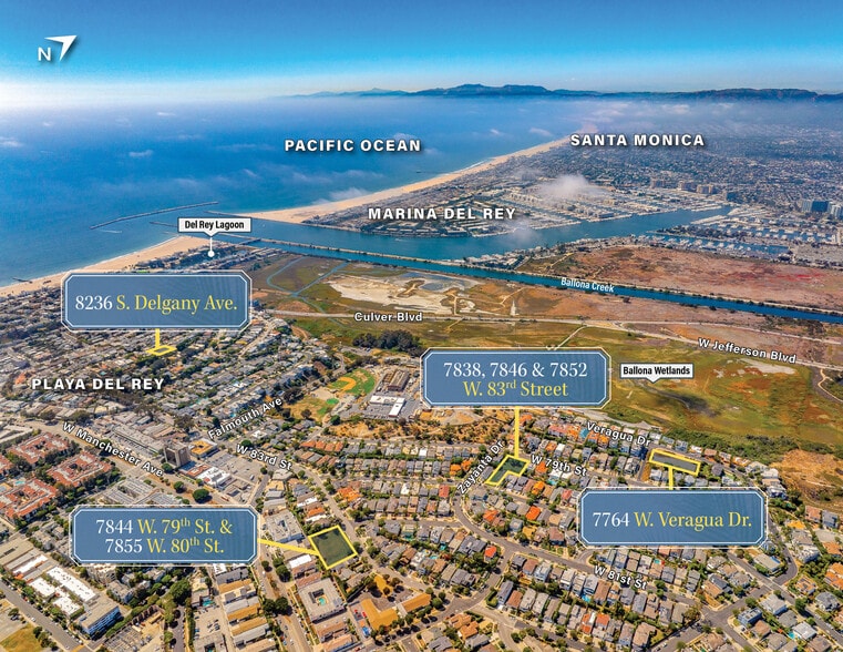 Playa del Rey Development Sites for SFH portfolio of 6 properties for sale on LoopNet.ca - Aerial - Image 2 of 8
