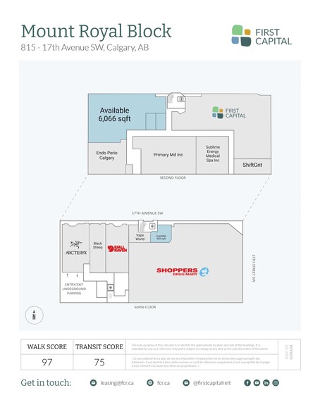 815 17th Ave SW, Calgary, AB à louer - Plan de site - Image 2 de 2