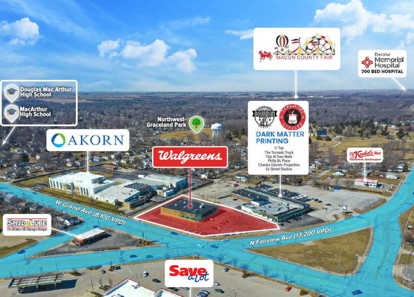 1311 N State Route 48, Decatur, IL à vendre - Aérien - Image 2 de 6