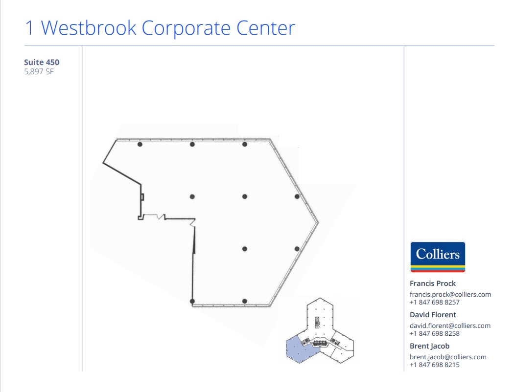1 Westbrook Corporate Ctr, Westchester, IL for lease Floor Plan- Image 1 of 1
