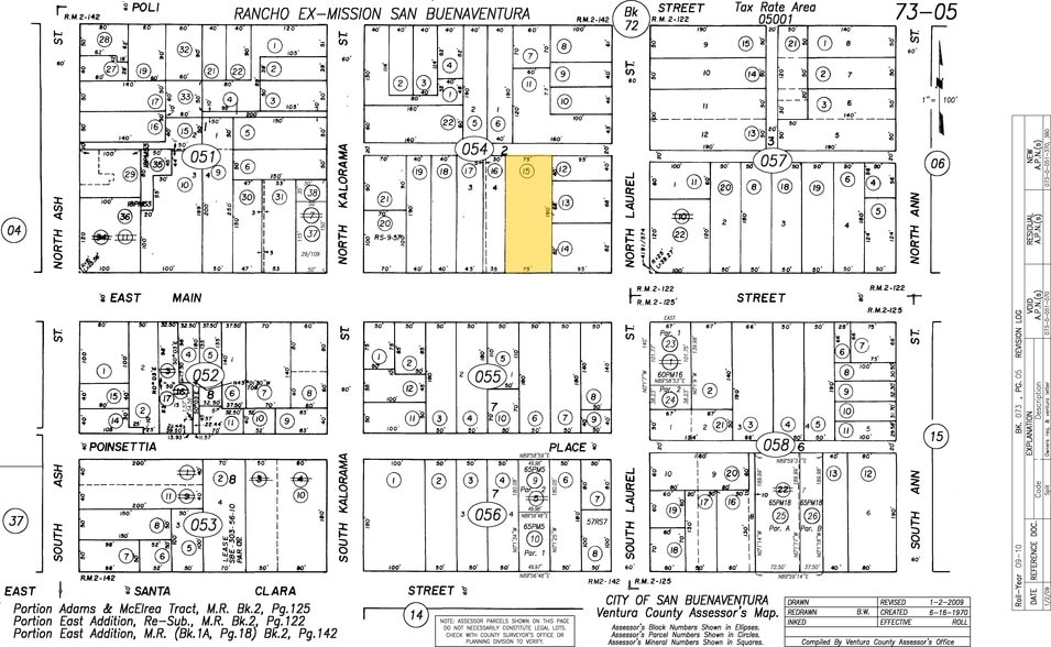 961-969 E Main St, Ventura, CA for lease - Plat Map - Image 3 of 9