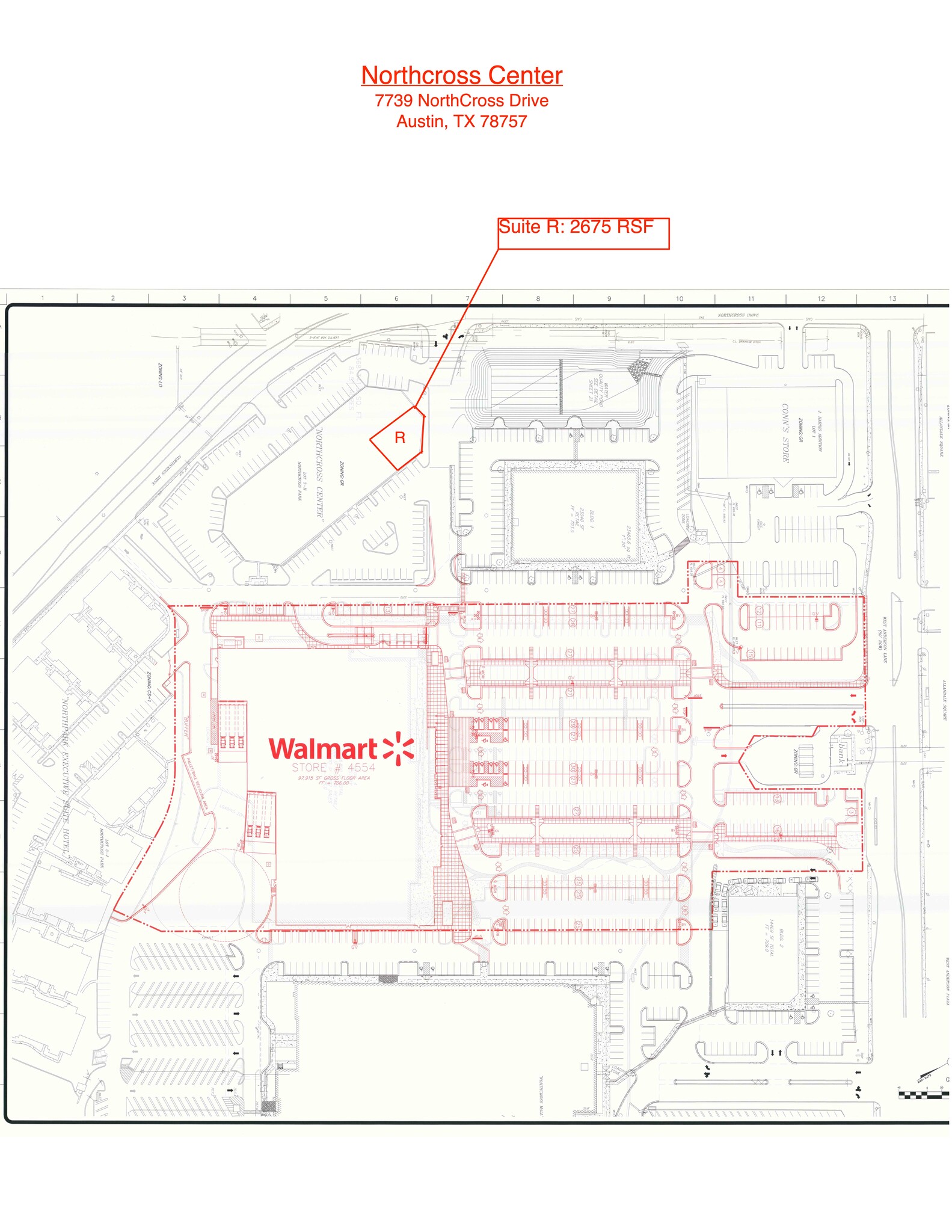 7739 Northcross Dr, Austin, TX à louer Plan de site- Image 1 de 1