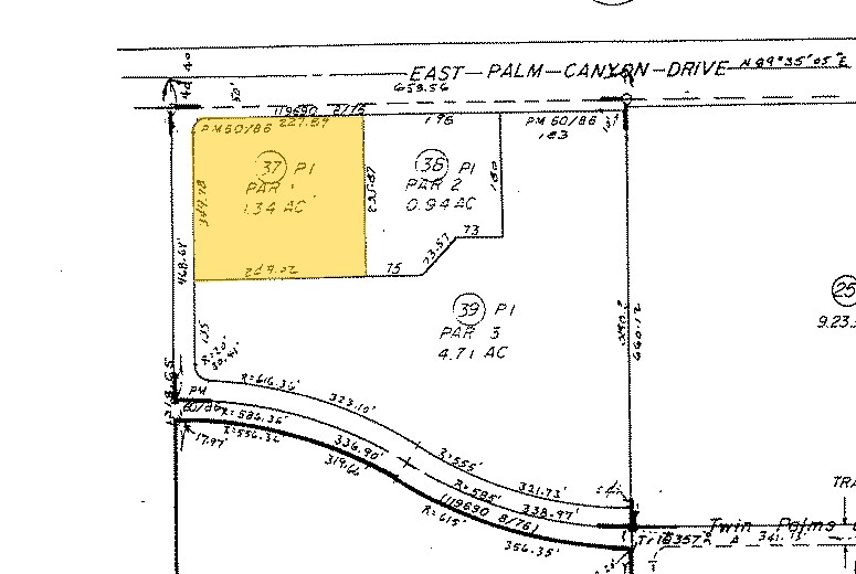 1201 E Palm Canyon Dr, Palm Springs, CA à vendre - Plan cadastral - Image 3 de 9