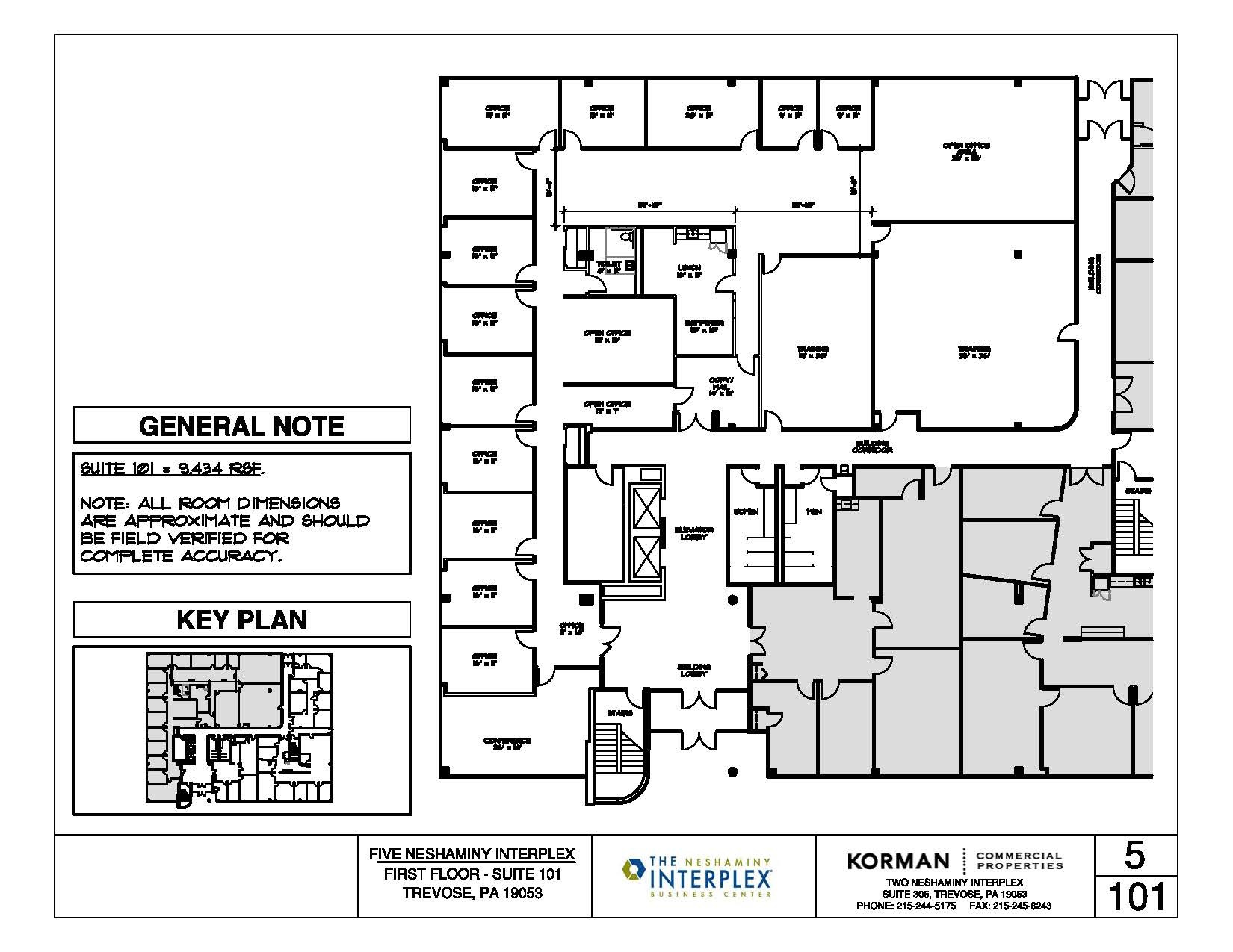 5 Neshaminy Interplex, Trevose, PA for lease Floor Plan- Image 1 of 3