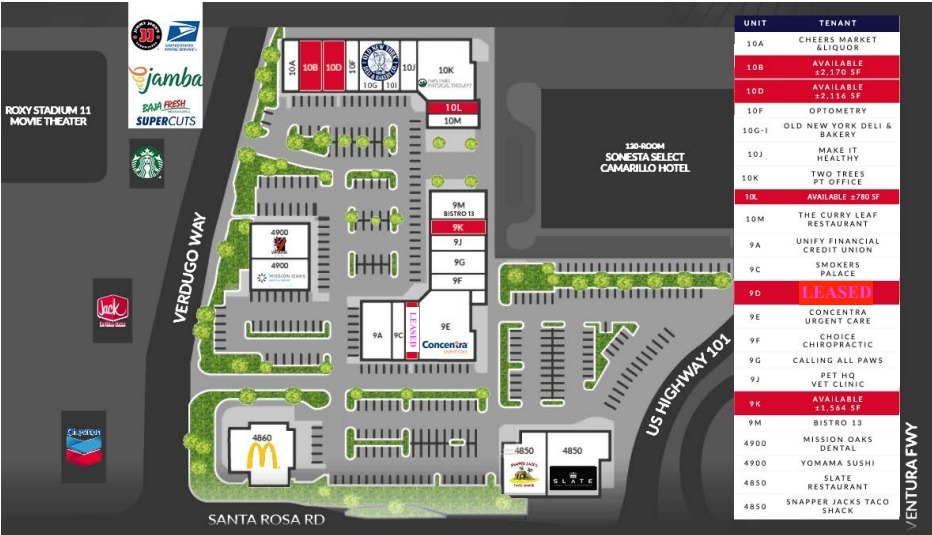 4910-4992 Verdugo Way, Camarillo, CA à louer Plan de site- Image 1 de 1