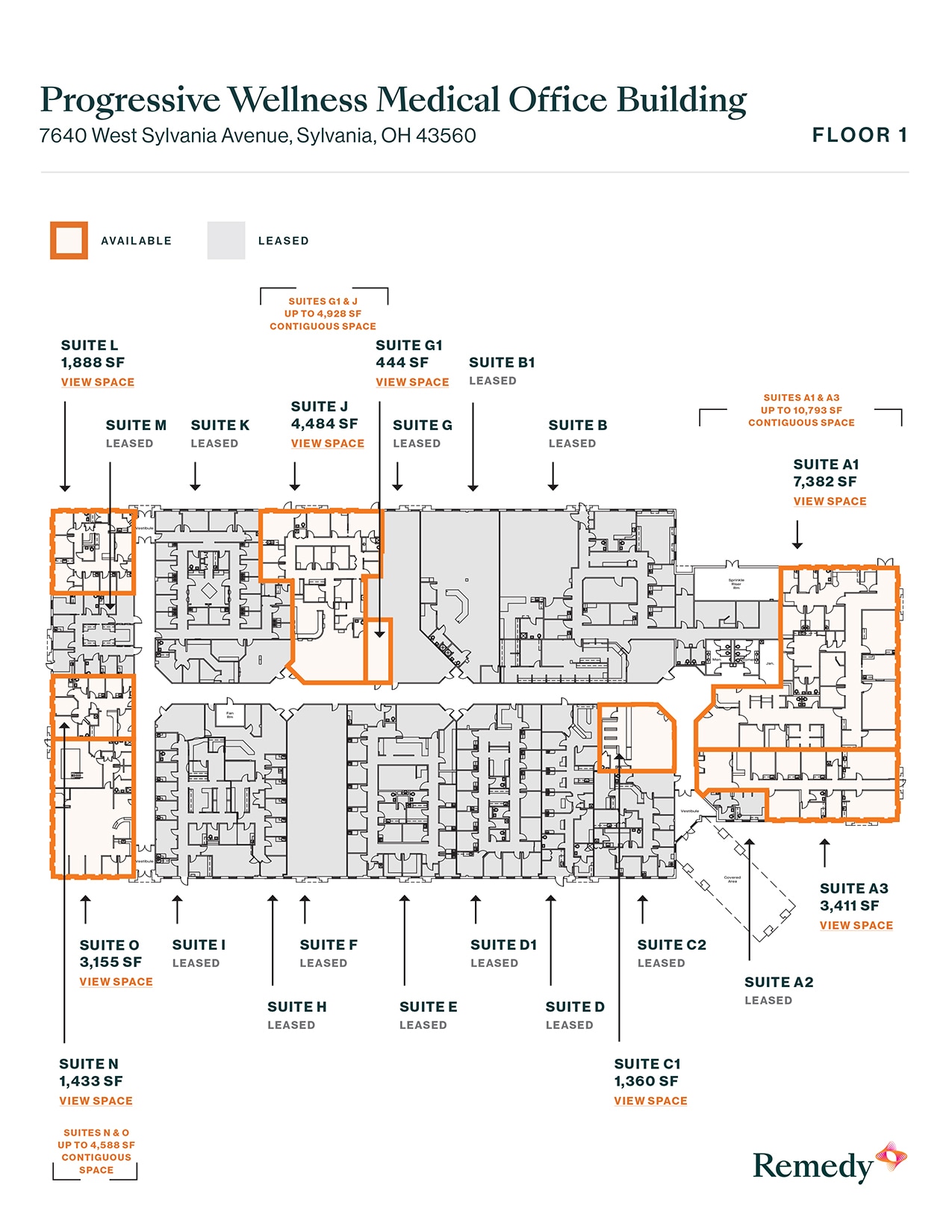 7640 Sylvania Ave, Sylvania, OH for lease Floor Plan- Image 1 of 2