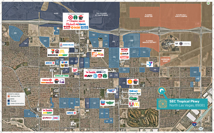 Tropical Parkway & Pecos Road, North Las Vegas, NV for lease Aerial- Image 1 of 3