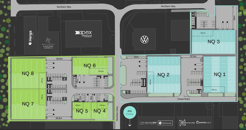 Northern Way, Bury St Edmunds for lease - Site Plan - Image 3 of 3