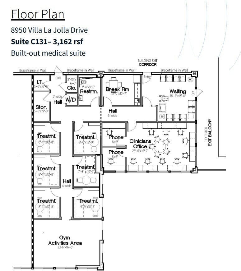 8950 Villa La Jolla Dr, La Jolla, CA à louer Plan d’étage- Image 1 de 1
