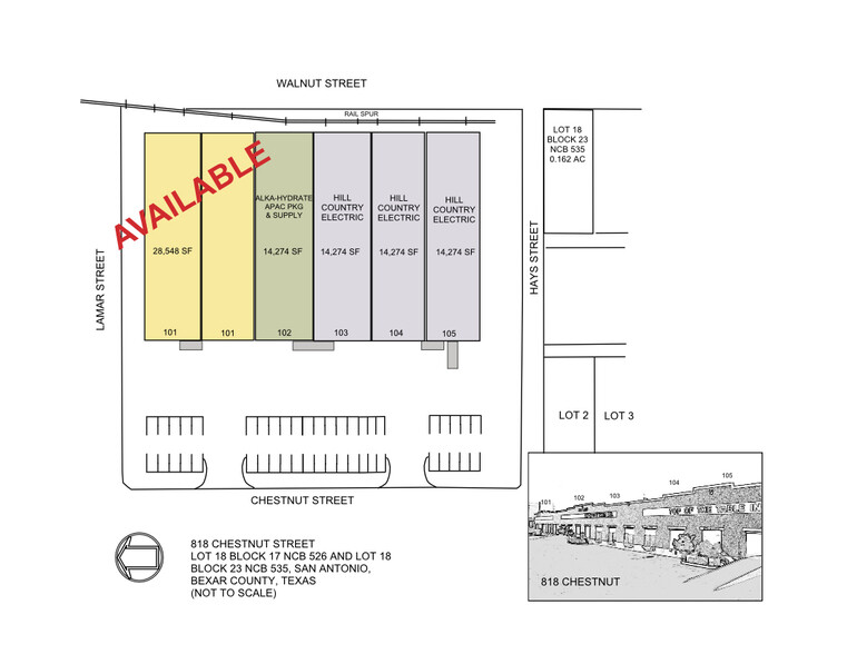 818 Chestnut St, San Antonio, TX à louer - Plan de site - Image 2 de 3