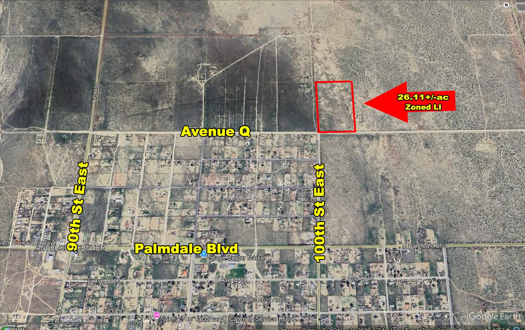 100th St East & Avenue Q, Palmdale, CA à vendre Aérien- Image 1 de 4
