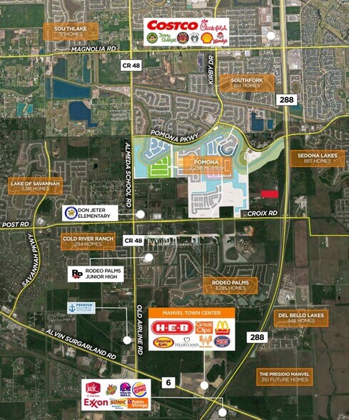 7.7 acres Laigle Road CR 85, Manvel, TX for sale - Aerial - Image 2 of 5