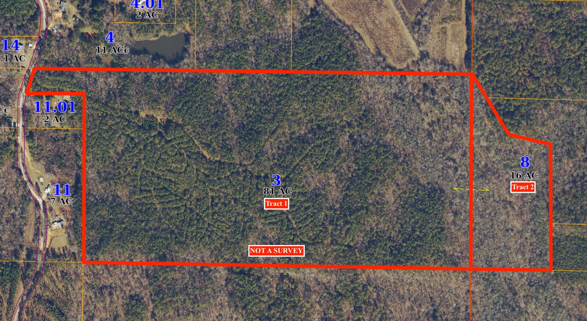 County Road 4141, New Site, MS for sale Aerial- Image 1 of 4
